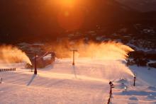 Mt Buller Baldy Snow Guns Sunset