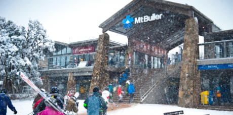 Mt Buller Village Snowing